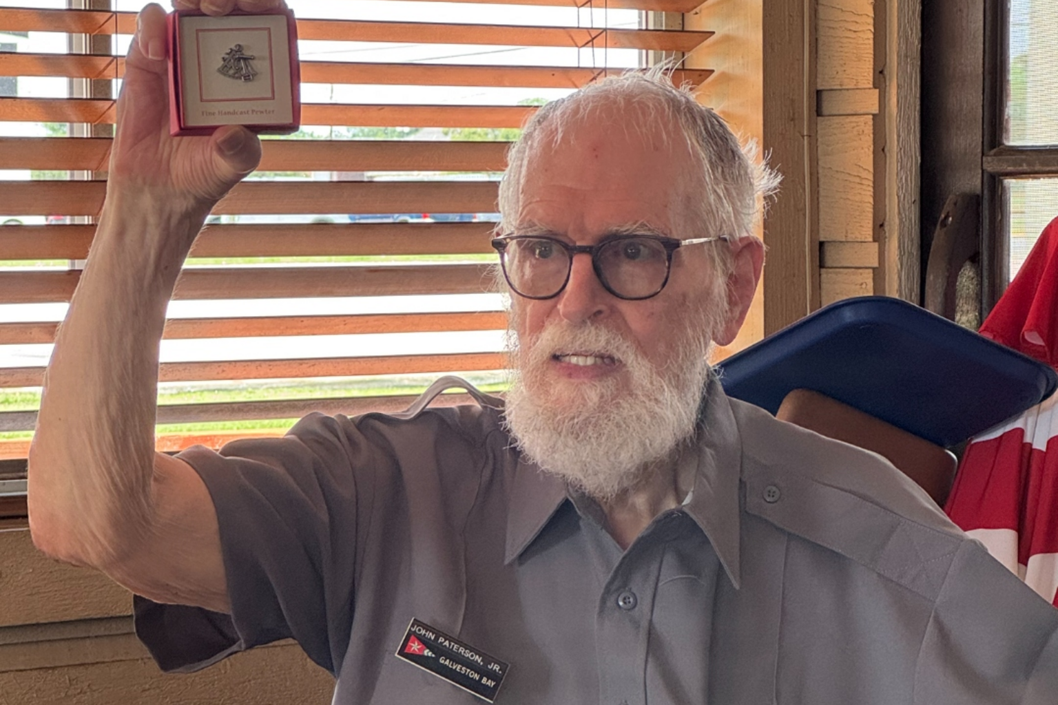 A Galveston Bay boating instructor speaking during a Squadron education session.
